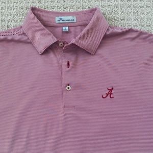 Peter Millar Medium Alabama Polo - Crimson & White
